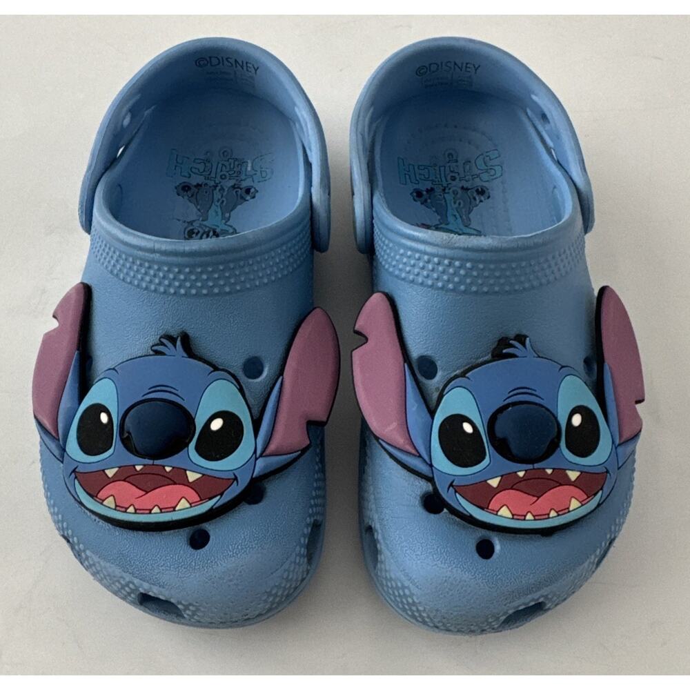 Crocs Classic Disney Stitch Slip On Clogs Size C11 Blue Kids Youth Child CLEAN